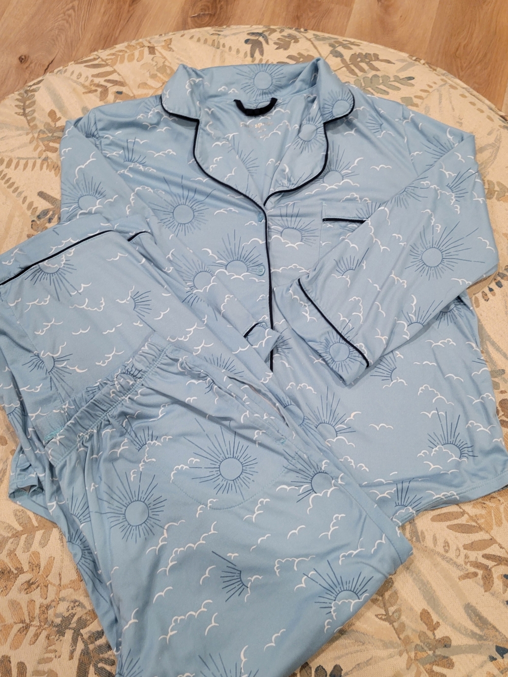 kate spade light blue tee with gold foil logo